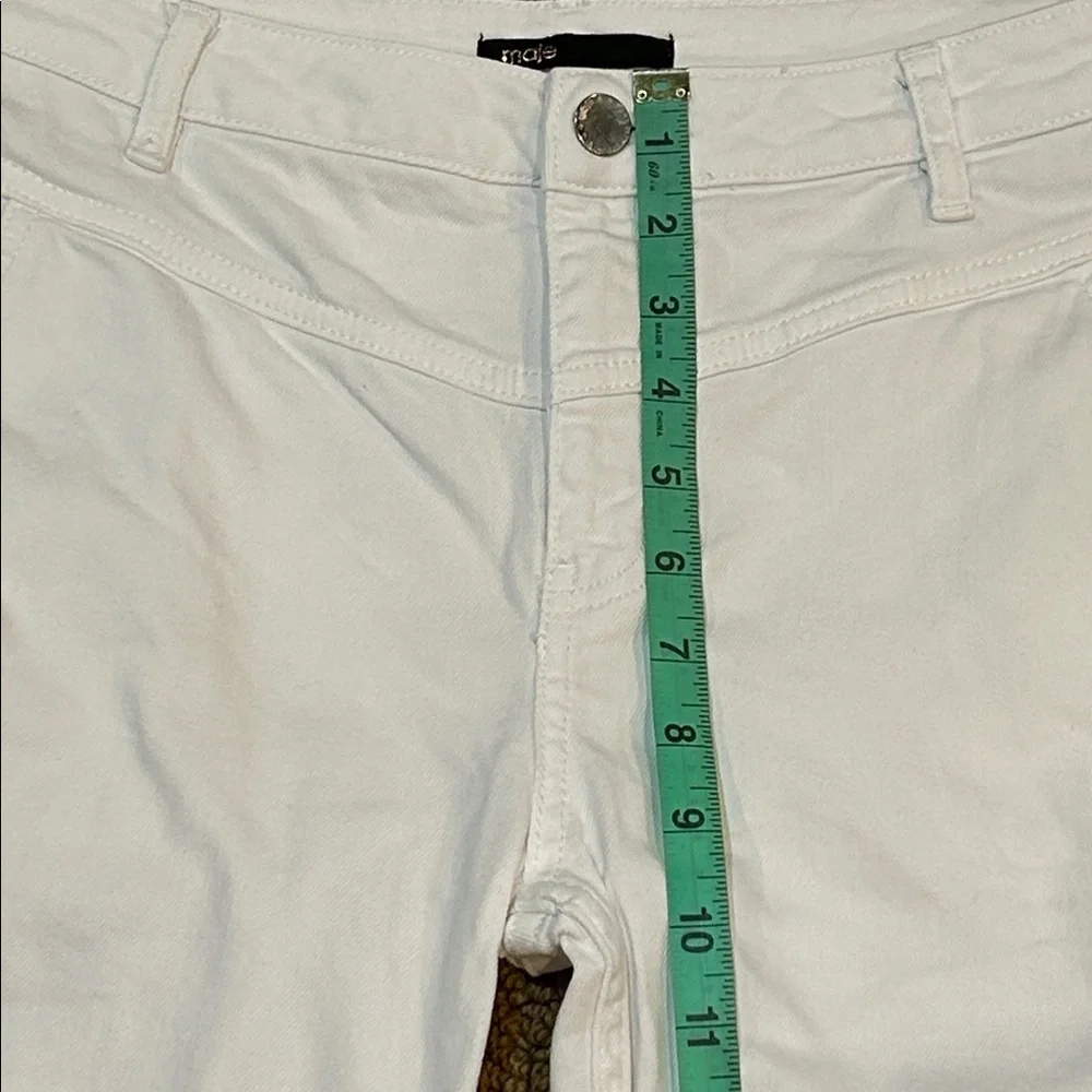 Maje Poesie High Rise Slim Tapered Leg White Jeans size 30